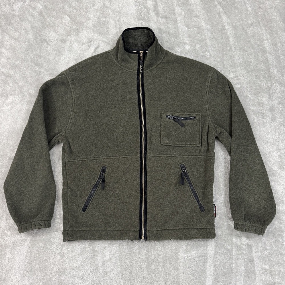 Vintage Woolrich Jacket Mens Medium Green Polartec Fleece Soft Warm Gorpcore USA
